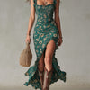 Zara | Vestido maxi boho retro con mangas fruncidas y abertura alta