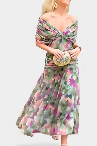 Alondra™ | Vestido largo floral con escote en V