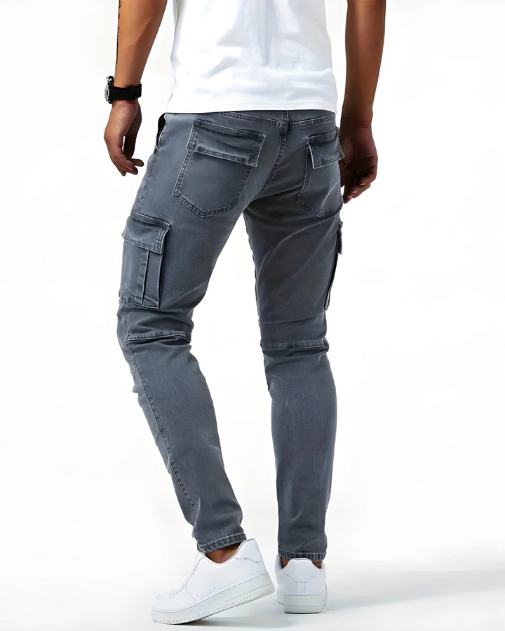 Pantalón Cargo elástico gris