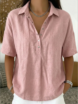 Alicia Maldonado® | Blusa con cuello y detalle de botones (¡TEMPORALMENTE 1+1 GRATIS!)