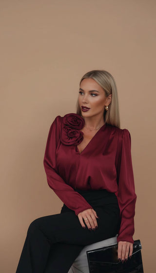 Blusa de satén - Doble Flor
