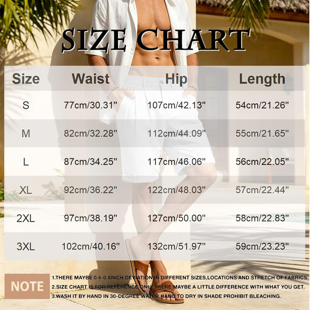 Short en lin pour homme, décontracté, élégant, en coton et lin, plissé, taille élastique, jambe droite, pantalon d'été, de vacances, de plage