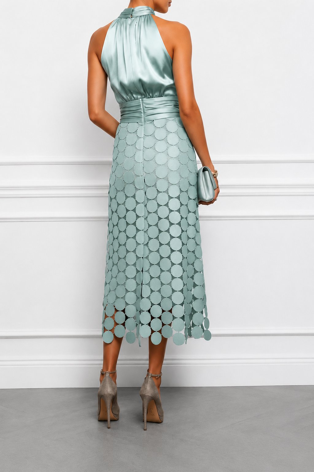Vestido midi Céline de cerimónia elegante