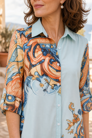Serena | Vestido Camisero Mediterráneo