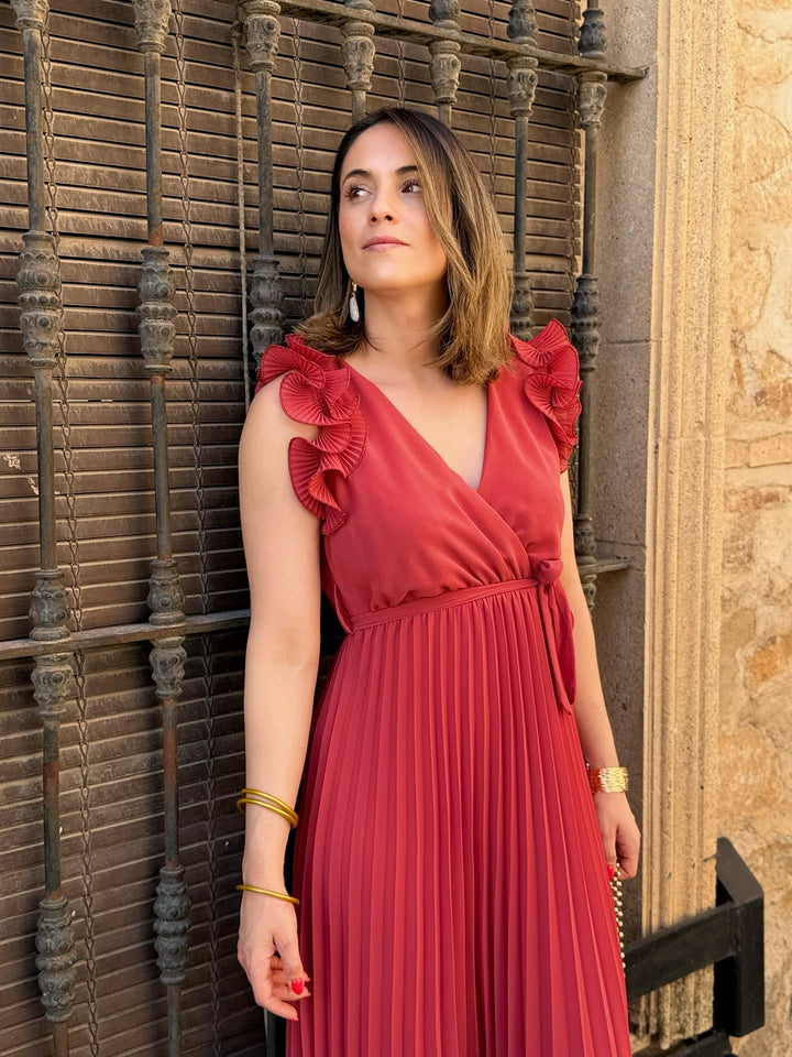 Vestido gasa terracota  | Savia