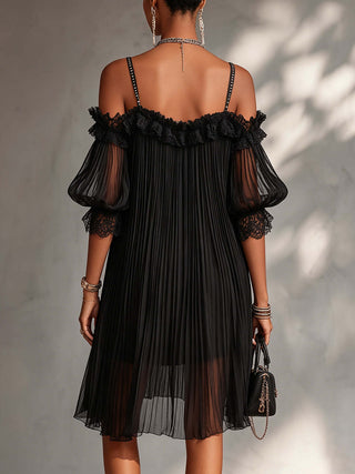 Céline | Vestido largo de gasa con cuello en V