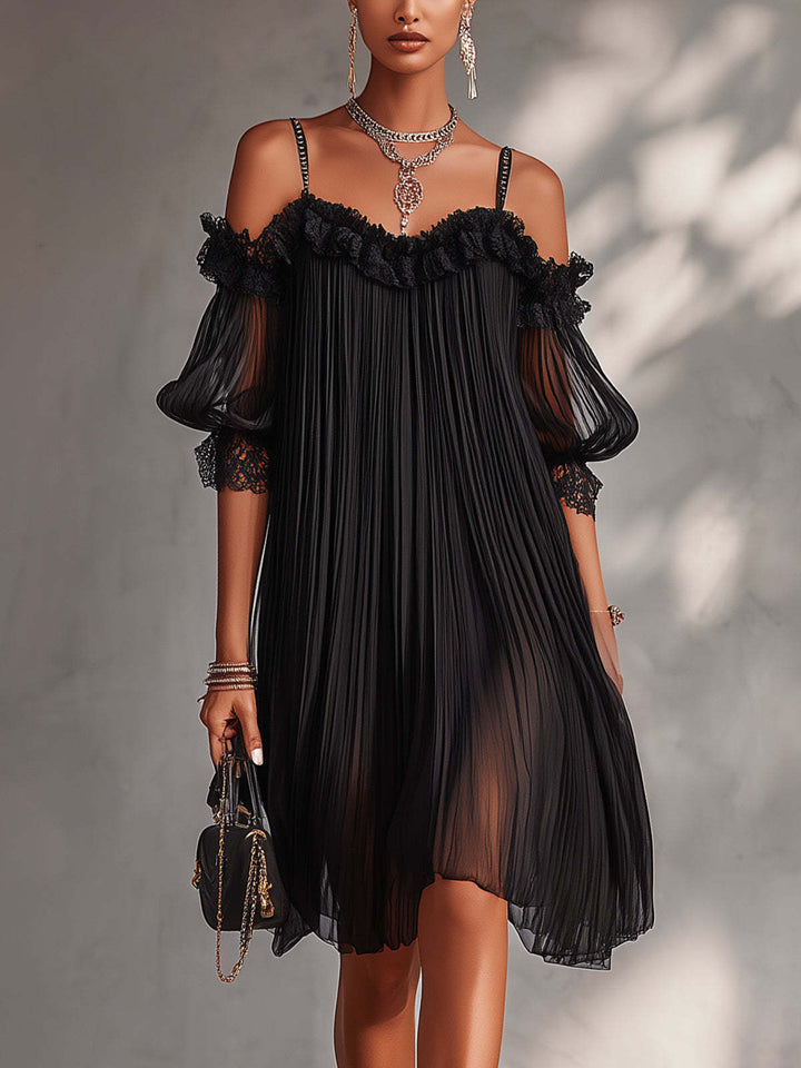 Céline | Vestido largo de gasa con cuello en V