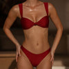 Red Triangle Low Waisted Bikini Set