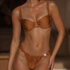 Caramel Sweetheart Neck Underwire Bikini Set