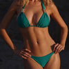 Green Halter Triangle Bikini Set