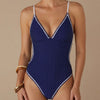 Blue X Cross Bralette One Piece Swimwear