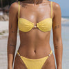 Yellow Textured Underwire Bikini Set