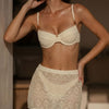 White Textured Underwire Three-Piece Set
