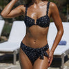 Black Polka Dots Bandeau Bikini Set