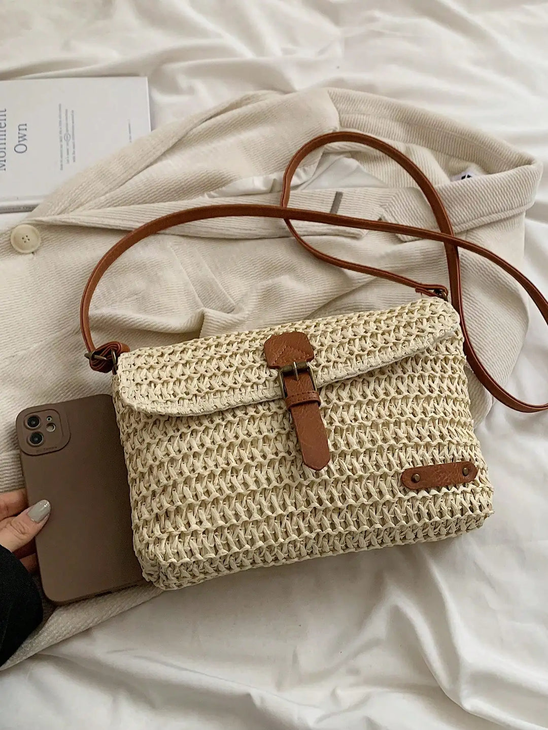 Sarah™ | Woven Straw Crossbody Bag