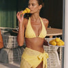 Yellow Jacquard Textured Bikini Set