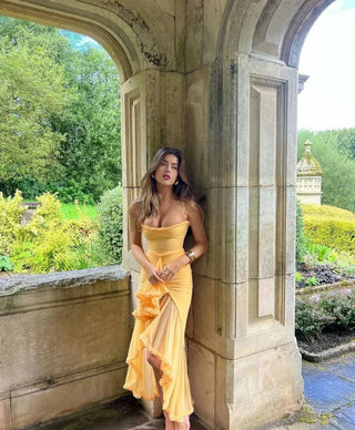 Chloe™ | Vestido amarillo de malla