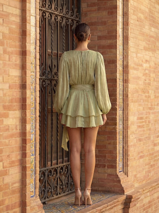 Vestido Corto Volantes