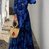 Luna™ | Vestido largo floral con mangas al hombro