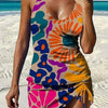 Fiesta – Tankini gráfico floral con short, efecto vientre plano