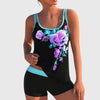 Flor – Tankini floral con short, efecto vientre plano
