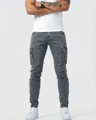 Pantalón Cargo elástico gris