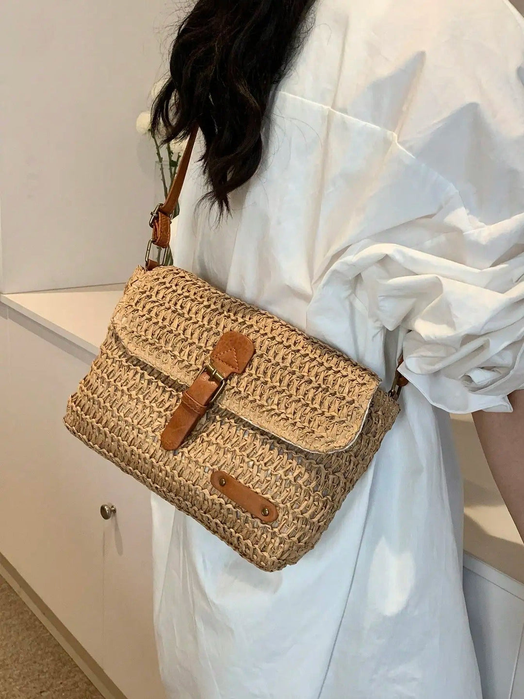 Sarah™ | Woven Straw Crossbody Bag