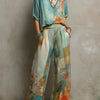 Clara | Conjunto floral con pantalón ancho
