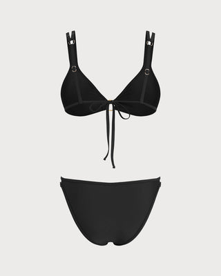 Black O-Ring Triangle Bikini Set