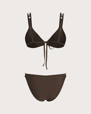 Coffee Triangle O-Ring Bikini Set