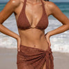 Brown Jacquard Three-Piece Set