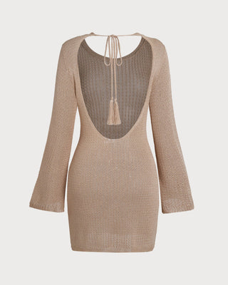 Khaki Bell Sleeve Cover-up