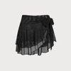 Black Ruffled Mesh Cover-up