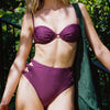 Wine Red Cut Out Underwire Bikini Set