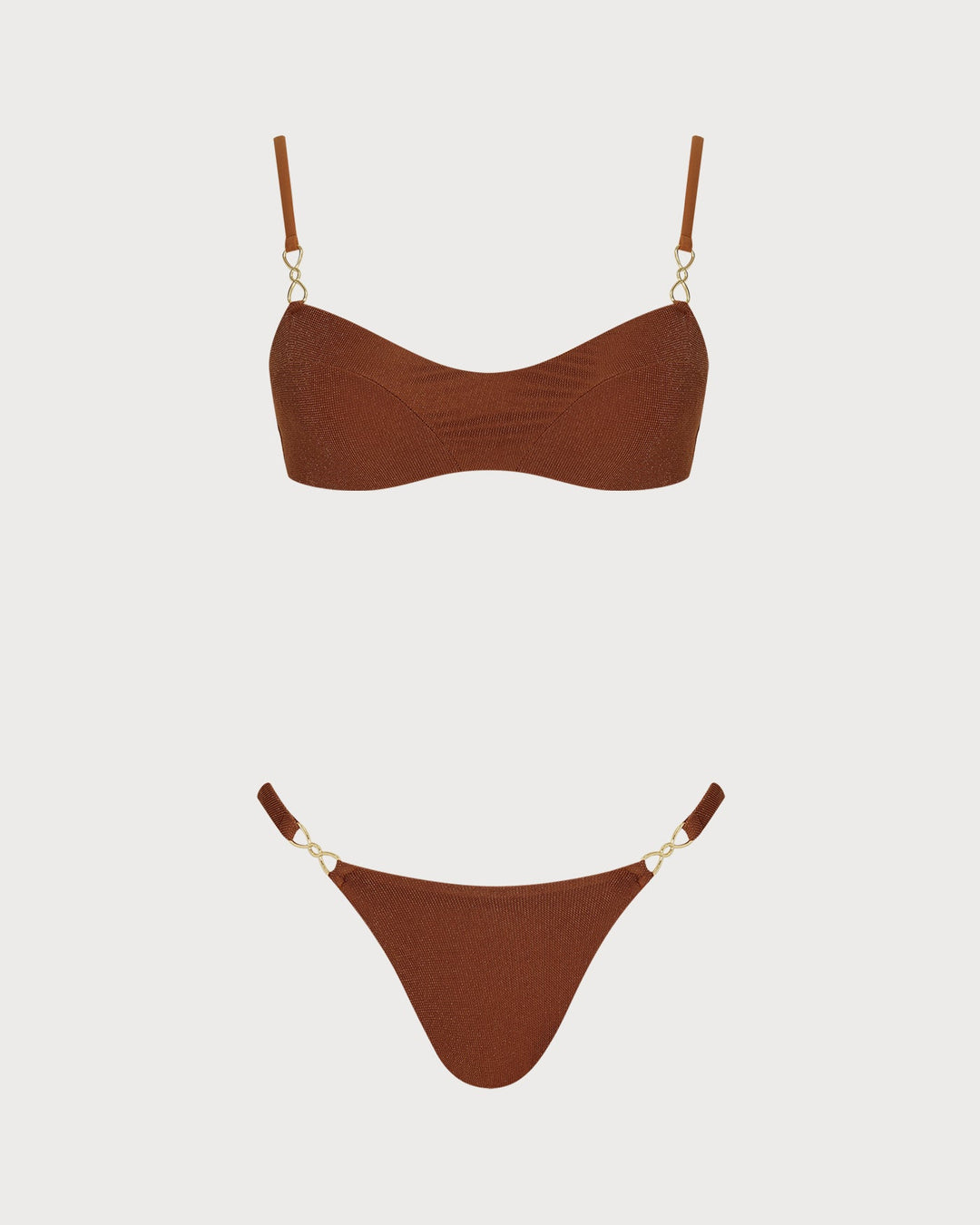 Caramel Sequins Triangle Bikini Set