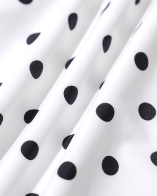 White Halter Polka Dot Triangle Bikini Set