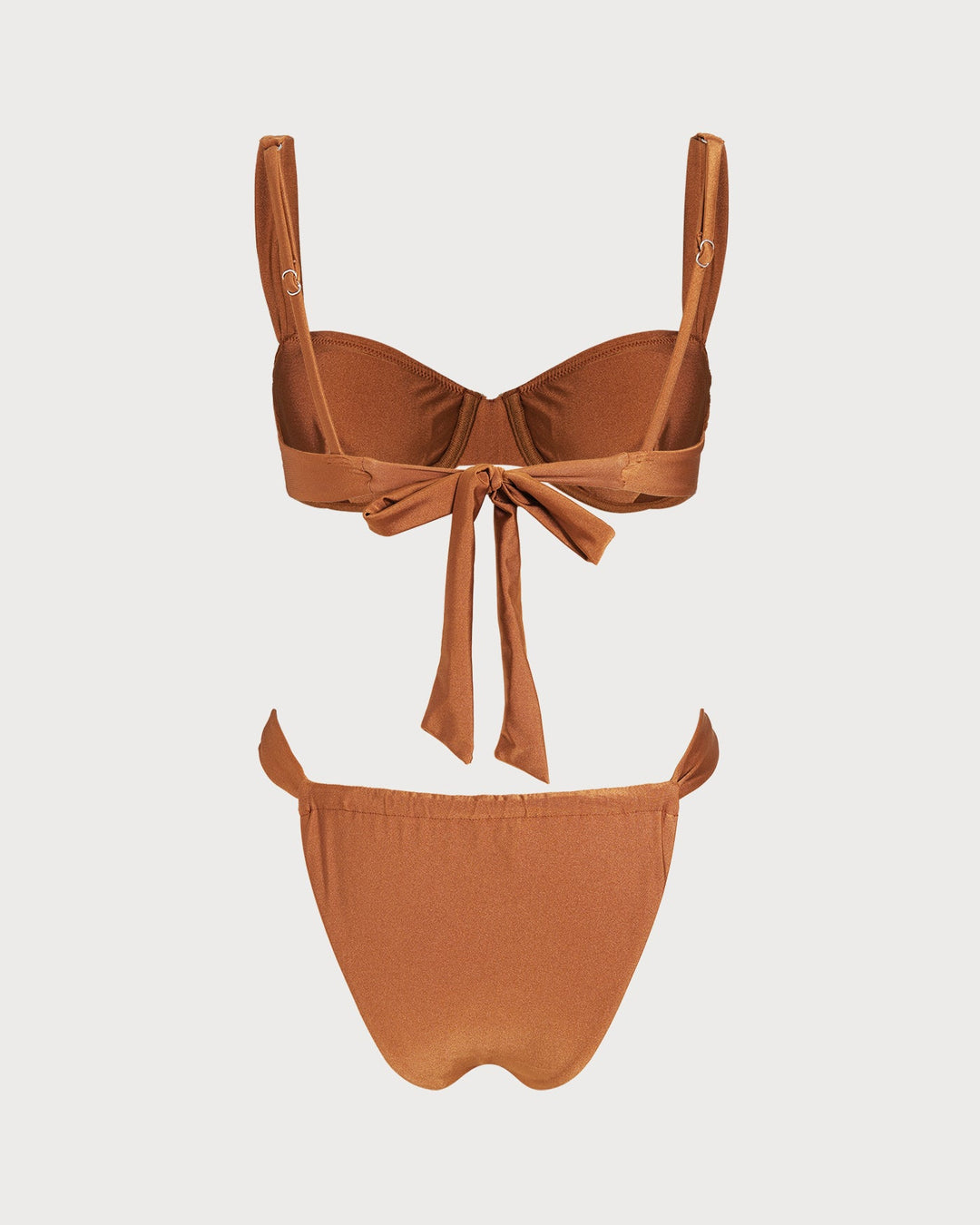 Caramel Sweetheart Neck Underwire Bikini Set