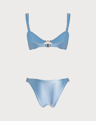 Blue Triangle Medium Stretch Bikini Set