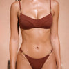 Caramel Sequins Triangle Bikini Set