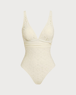 Off White Bralette One Piece Swimwear