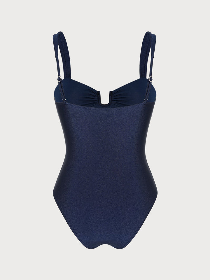 Blue Solid Triangle One Piece