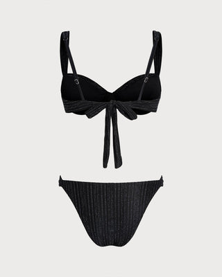 Black Sequins Underwire Bikini Set