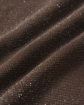 Brown V Neck Sequins Bralette One Piece