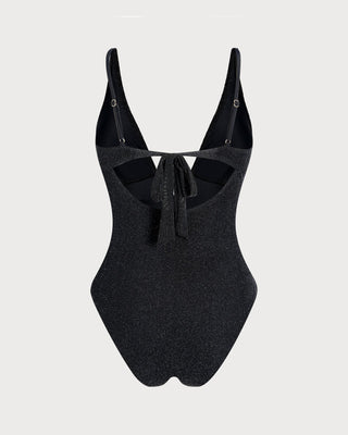 Black Sequins Bralette One Piece