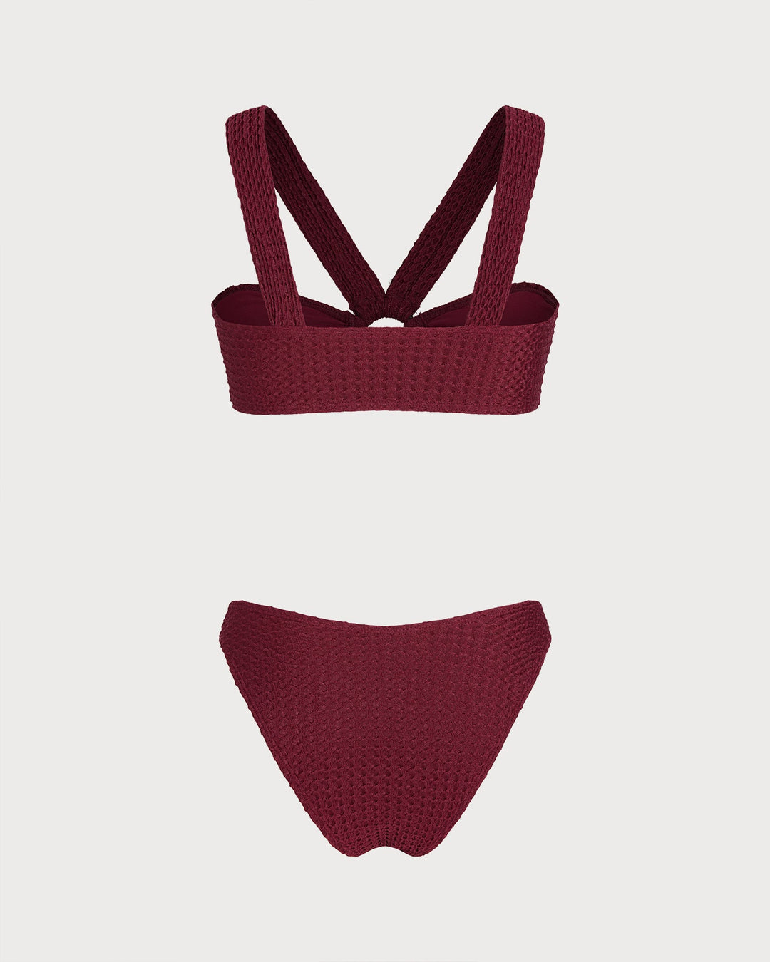 Wine Red O-Ring Triangle Bikini Set