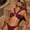 Wine Red O-Ring Triangle Bikini Set