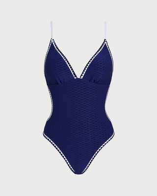 Blue X Cross Bralette One Piece Swimwear