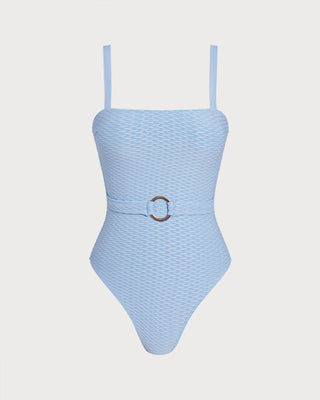 Blue O-Ring Bandeau One Piece Swimwear