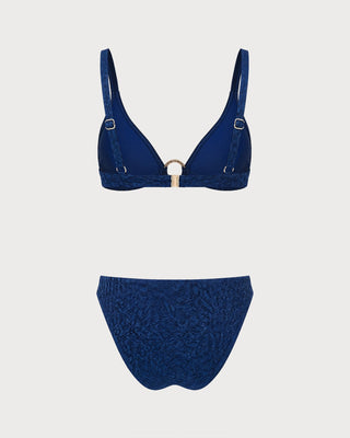 Blue O-Ring Triangle Bikini Set