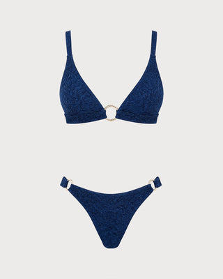 Blue O-Ring Triangle Bikini Set